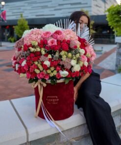 Signature Large Box of Flowers in Red