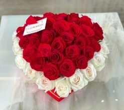 Roses in a Heart Box Medium
