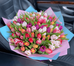 100 Mix Tulips Bouquet