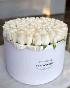 FLW XXLarge White Box of Roses