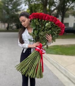 75 Extra Long Red Roses