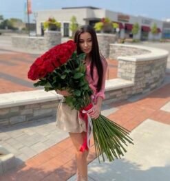 75 Extra Long Red Roses