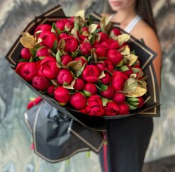 50 Red Peonies